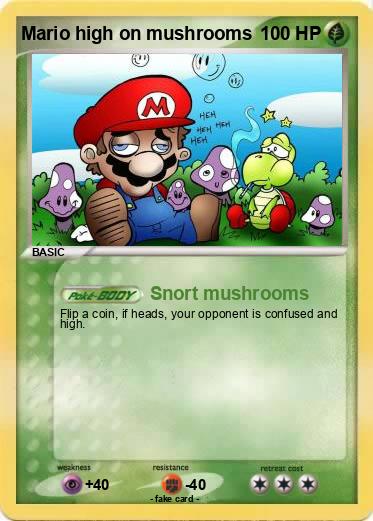 Pokemon Mario high on mushrooms