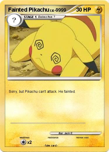Pokemon Fainted Pikachu