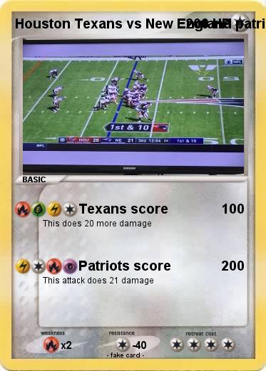 Pokemon Houston Texans vs New England patriots