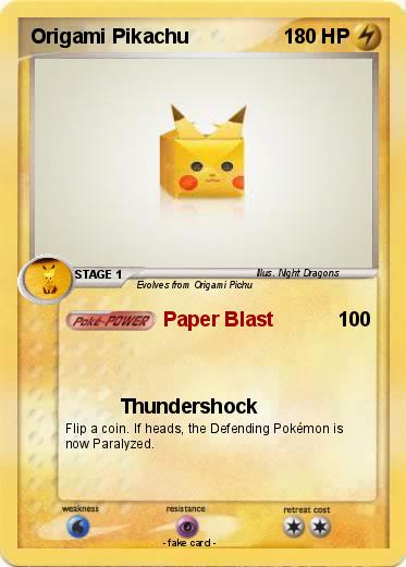 Pokemon Origami Pikachu