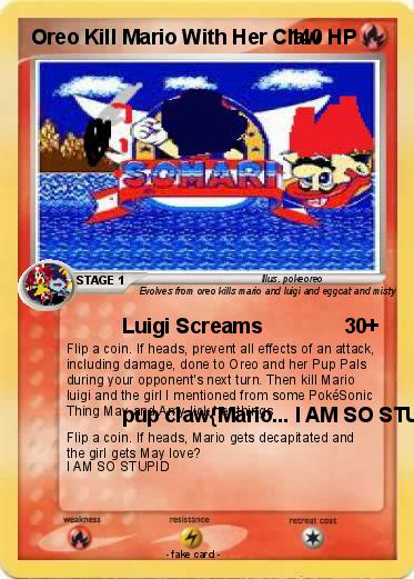 Pokemon Oreo Kill Mario With Her Claw