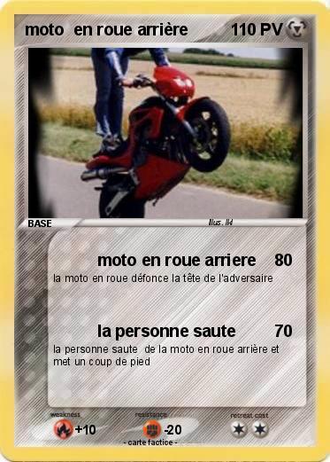 Pokemon moto  en roue arrière
