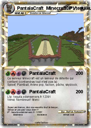 Pokemon PantalaCraft  Minecraft IP : tequila.edenservers.fr:12391