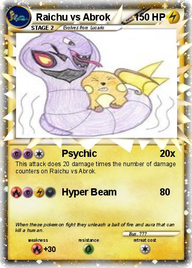 Pokemon Raichu vs Abrok