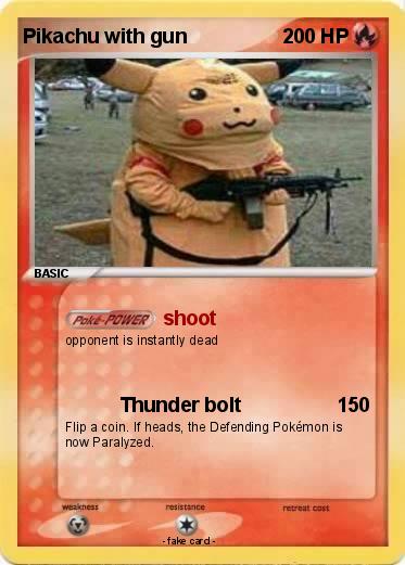 Pokemon Pikachu with gun