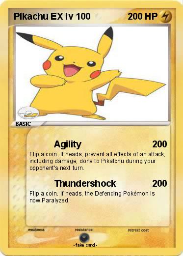 Pokemon Pikachu EX lv 100