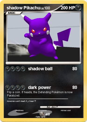 Pokemon shadow Pikachu