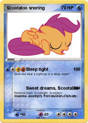 Pokemon Scootaloo snoring