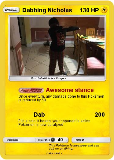 Pokemon Dabbing Nicholas
