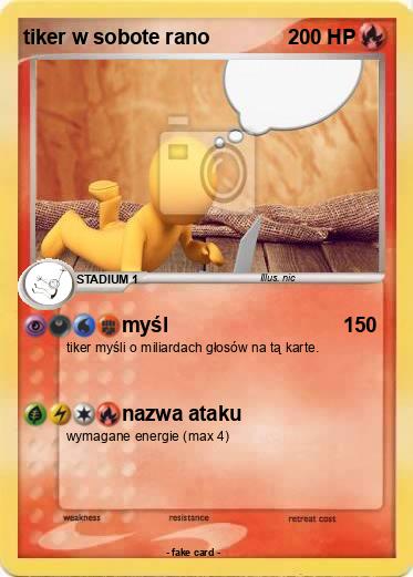 Pokemon tiker w sobote rano