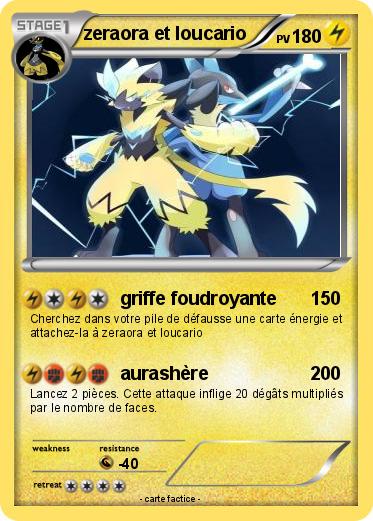 Pokemon zeraora et loucario