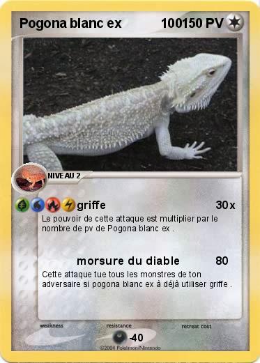 Pokemon Pogona blanc ex           100 