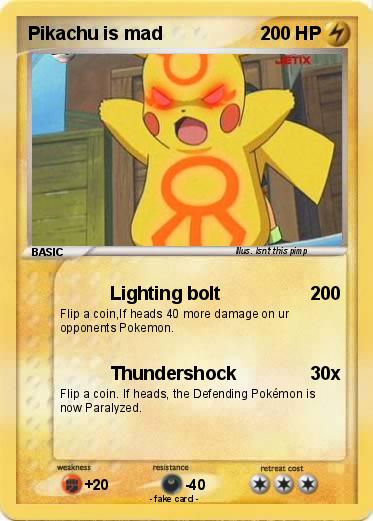 Pokemon Pikachu is mad