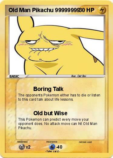 Pokemon Old Man Pikachu 99999999
