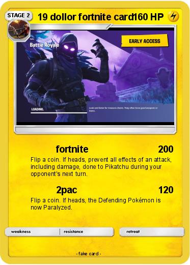Pokemon 19 dollor fortnite card