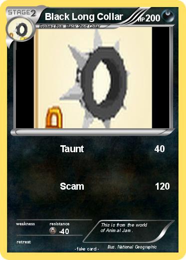 Pokemon Black Long Collar