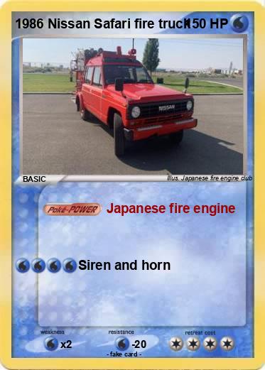 Pokemon 1986 Nissan Safari fire truck