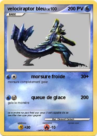 Pokemon velociraptor bleu