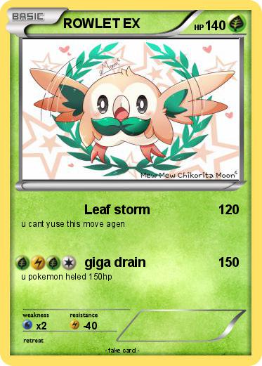 Pokemon ROWLET EX