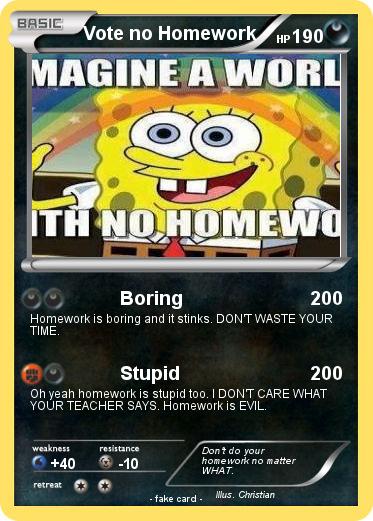 Pokemon Vote no Homework