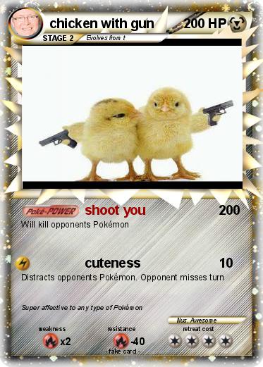 Pokemon chicken with gun