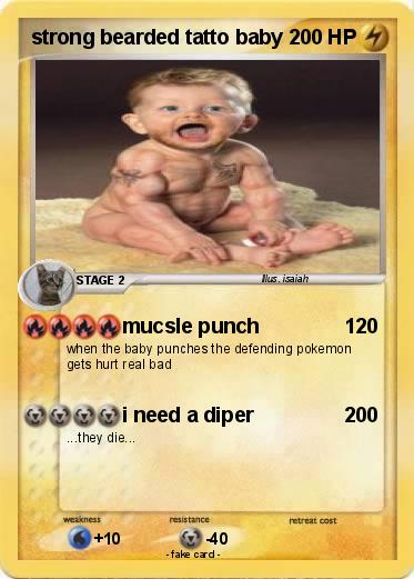 Pokemon strong bearded tatto baby