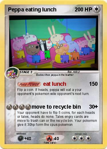 Pokemon Peppa eating lunch