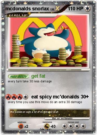 Pokemon mcdonalds snorlax