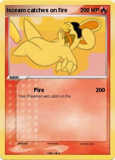Pokemon Isceam catches on fire