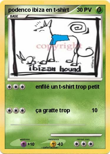 Pokemon podenco ibiza en t-shirt