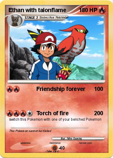 Pokemon Ethan with talonflame