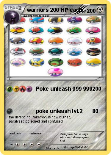 Pokemon warriors 200 HP each