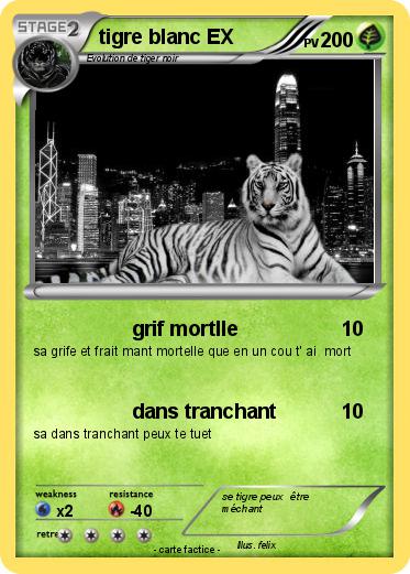 Pokemon tigre blanc EX
