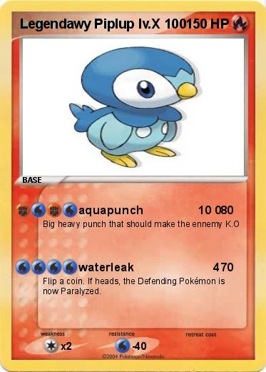 Pokemon Legendawy Piplup lv.X 100  