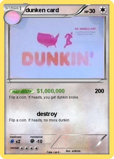 Pokemon dunken card