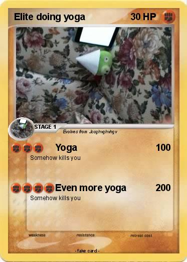 Pokemon Elite doing yoga