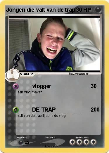 Pokemon Jongen die valt van de trap