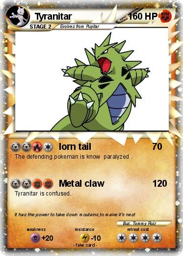 Pok mon Tyranitar 252 252 Iorn Tail My Pokemon Card