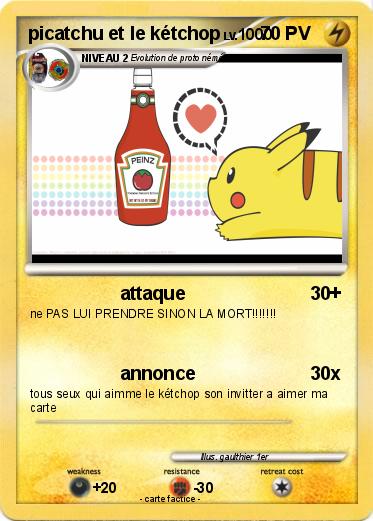 Pokemon picatchu et le kétchop