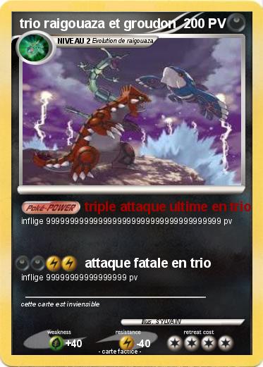 Pokemon trio raigouaza et groudon