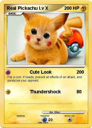 Pokemon Real Pickachu l.v X