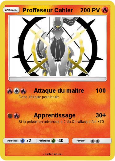 Pokemon Proffeseur Cahier