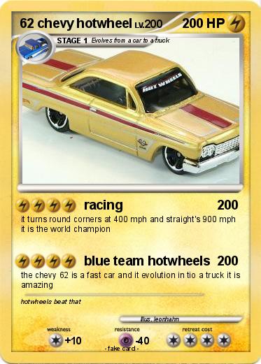 Pokemon 62 chevy hotwheel