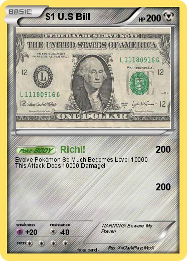 Pokemon $1 U.S Bill