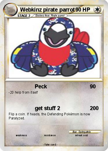 Pokemon Webkinz pirate parrot