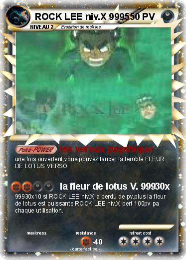 Pokemon ROCK LEE niv.X 9995