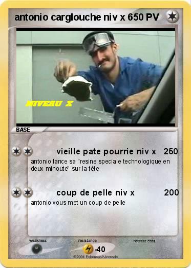 Pokemon antonio carglouche niv x 6