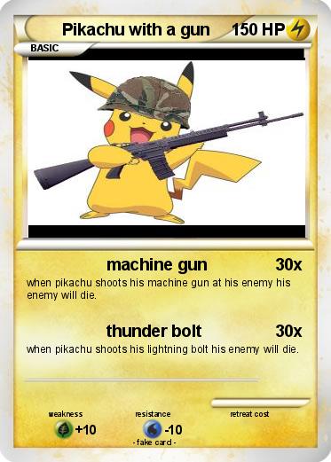 Pokemon Pikachu with a gun