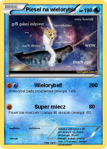 Pokemon Pieseł na wielorybie