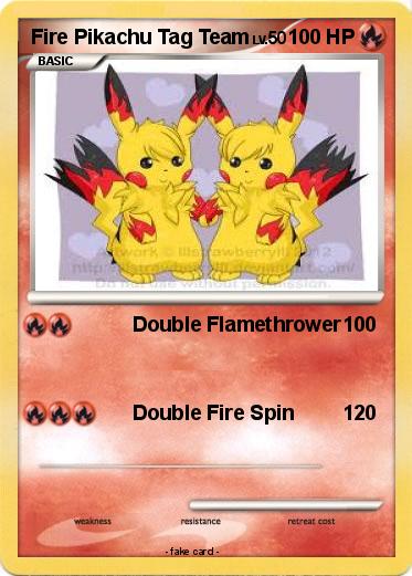 Pokemon Fire Pikachu Tag Team